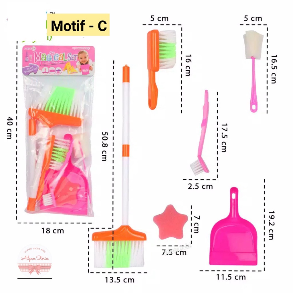 AS Mainan anak alat kebersihan sapu plastik