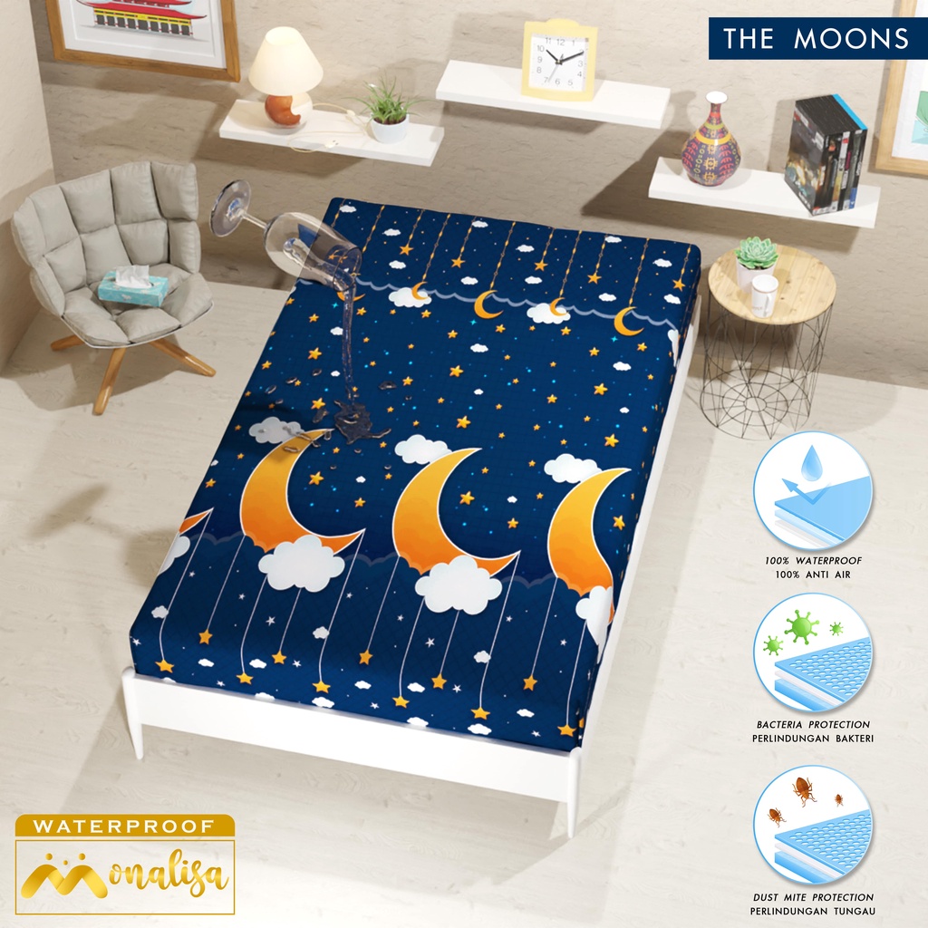 Monalisa Waterproof Sprei Uk 100/120 - The Moons