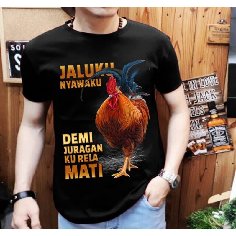 kaos cowok distro gambar ayam jago keren terbaru