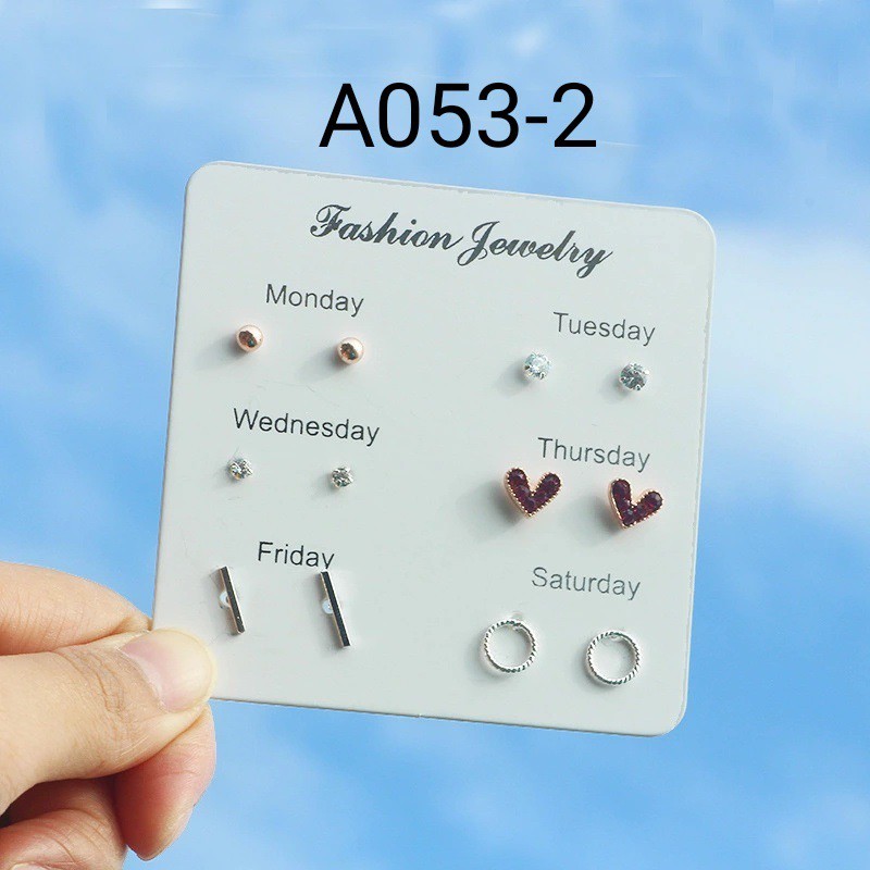 ANTING WANITA 6 PASANG ANTING TUSUK SIMPLE KREATIF GAYA KOREA UNTUK WANITA-A053-2