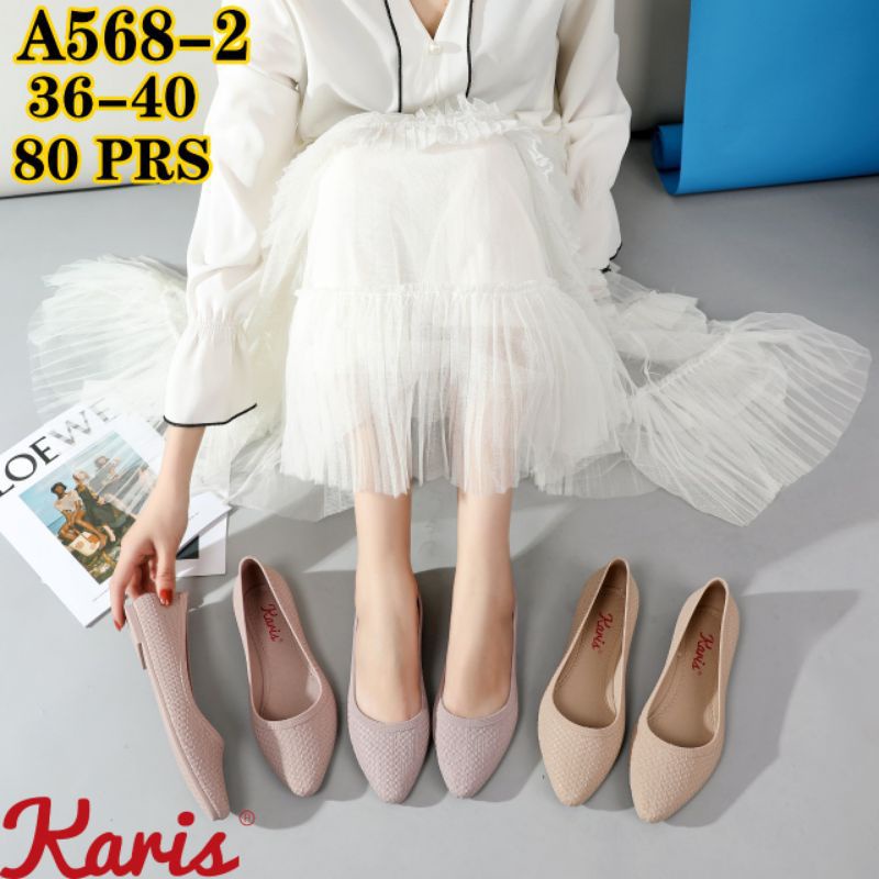 Sepatu flat karis 568 - sepatu jelly flat import wanita