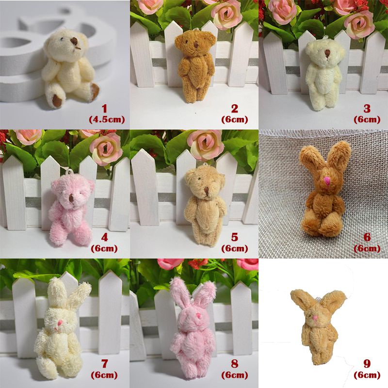 6cm Mini Cute Plush Toy Tiny Rabbit Bear Doll DIY Creative Pendant