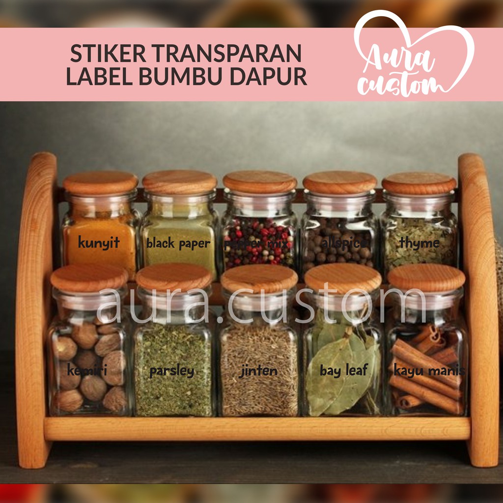 

STIKER TRANSPARAN BUMBU DAPUR / LABEL BUMBU / STICKER COFFEE CAFE / LABEL PENANDA MAKANAN