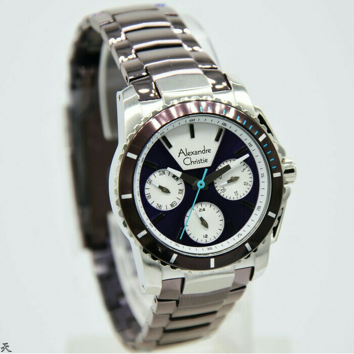 ALEXANDRE CHRISTIE WATCH AC 6455 WANITA SILVER PURPLE ORIGINAL