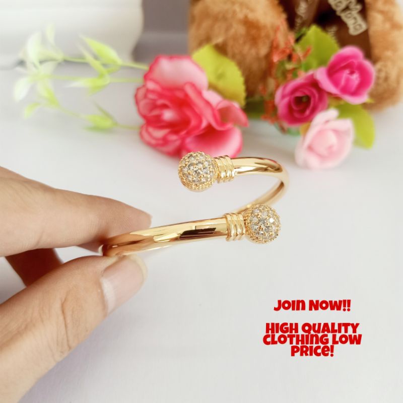 Gelang Titanium lapis emas wanita/anti karat warna awet gak mudah luntur