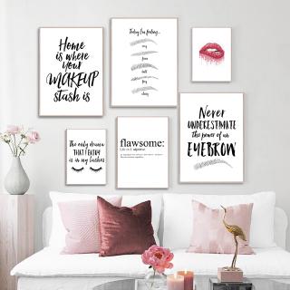Cute Eyelashes Quote Canvas Poster Beauty Salon Vanity Decoration Eyebrow Extension Pictures No Framed Shopee Indonesia