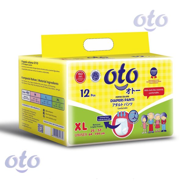 celana - pants, popok, popok dewasa,  RAK - OTO Diapers PANTS Lampin Popok Dewasa model Celana ukuran XL - isi 12 pcs
