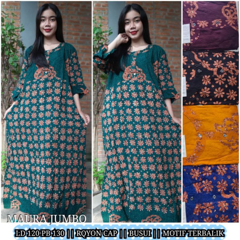 DASTER Maura jumbo busui ld 130 gugo kancing depan Batik cap pekalongan-Jumbo C