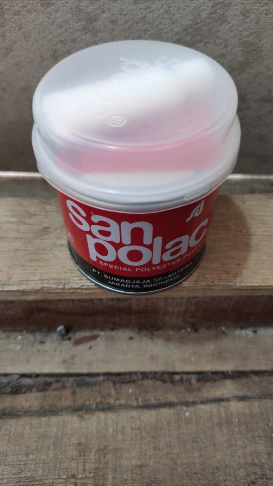 Dempul Sanpolac 250 Gr / Dempul Plastik 1/4 Kg Dempul Kayu Besi Mobil Motor Dengan Hardener