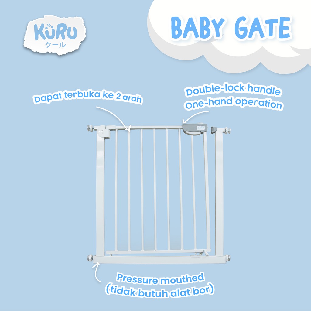 KURU Baby Gate EXTENSION Pagar Pembatas Pintu Bayi 10cm 20cm 30cm 45cm