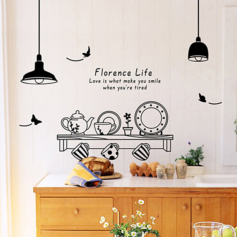 RELIZA Wall Sticker / Stiker Dinding Florence Life Lampu Kitchen Dapur AY9141 - JM7192