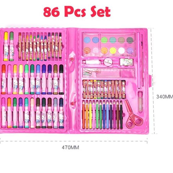

[KODE WRYYF] Crayon Anak Lengkap dengan Pensil Warna dan Cat Air 86pcs 1 Set Cryon