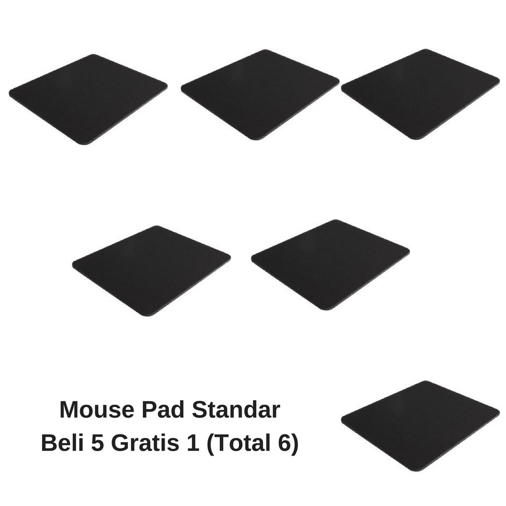 Paket 5pcs Free 1pcs Mouse Pad Standar Hitam