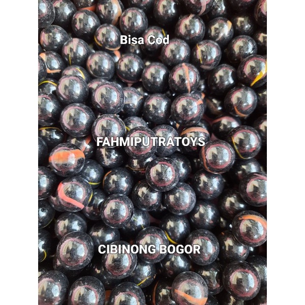 SEPAK 90 PCS GUNDU - KELERENG MARMER BIRU / HITAM