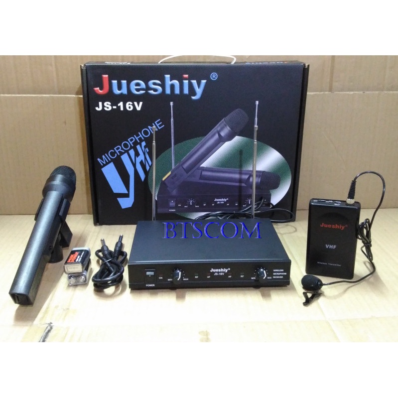 MIC WIRELESS 1 PEGANG DAN 1 MIC KLIP ON WIRELESS JUESHIY JS 16V ( PEGANG +JEPIT)