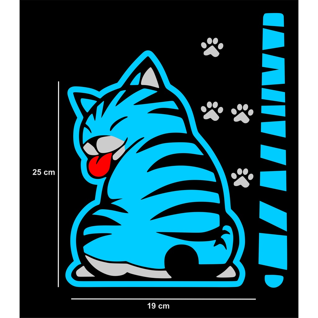 stiker kucing kaca belakang mobil/wiper