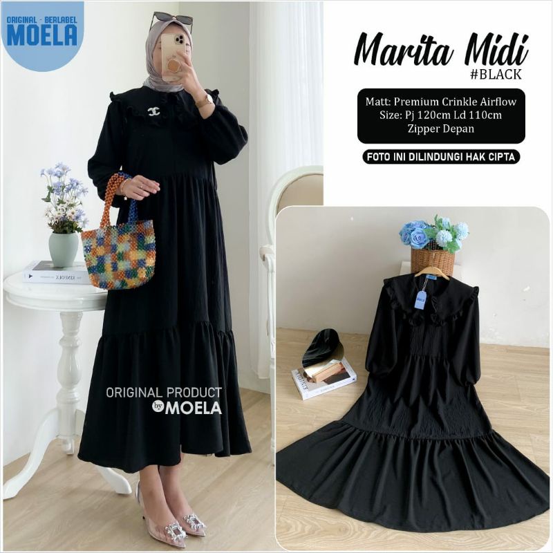 Marita midi dress fashion wanita midi by moela
