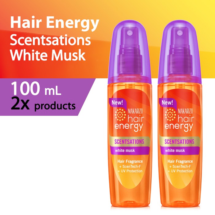 PAKET ISI 2-Makarizo Hair Energy Scentsations White Musk 100 mL Parfum Rambut