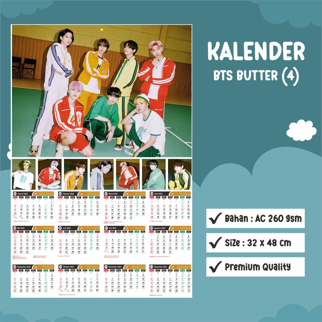

KALENDER 2023 BTS BUTTER (1-4) - SOUVENIR KPOP UNOFFICIAL