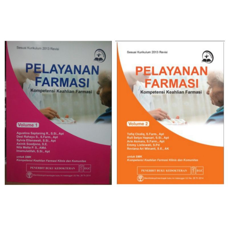 Jual Pelayanan Farmasi Kompetensi Keahlian Farmasi Volume 1 Dan 2 ...