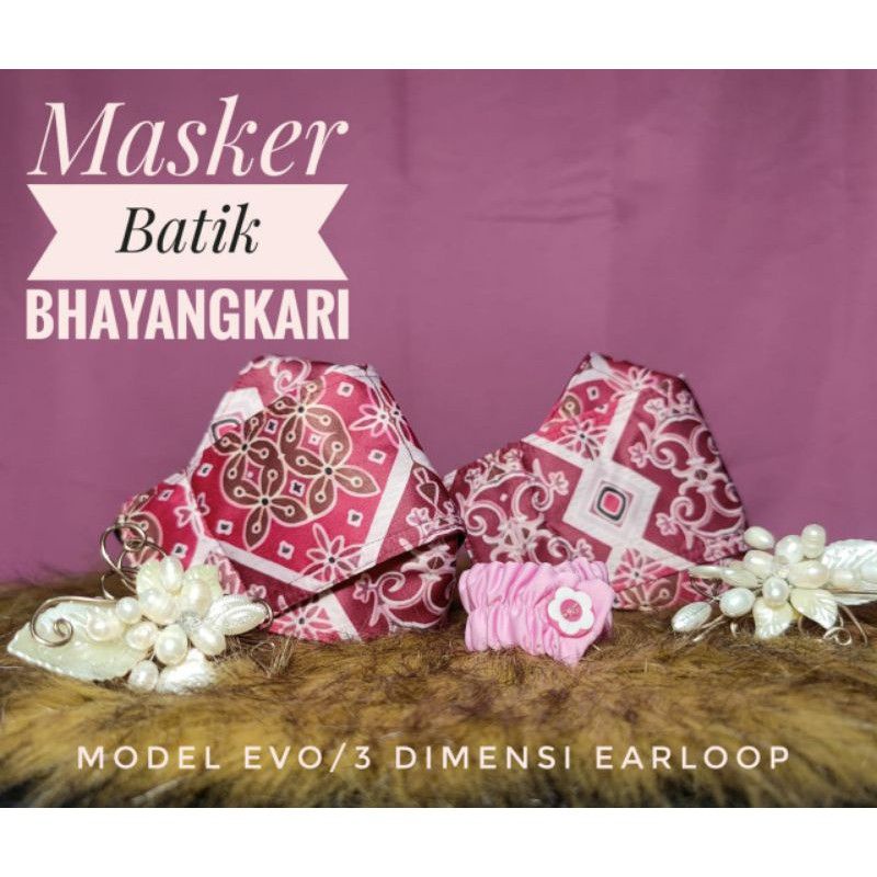 Masker batik Bhayangkari/ Masker Bhayangkari polos