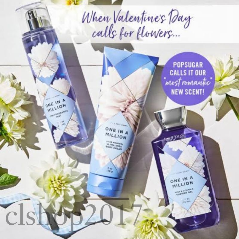 BATH &amp; BODY WORKS BBW ONE IN A MILLION SERIES MIST LOTION SHOWER GEL BODY CREAM HAND CREAM SHOWER GEL BODY CREAM LOTION MIST WASH WALLFLOWER ROOMSPRAY SCENTPORTABLE GENTLE GEL DEEP CLEANSING GENTLE FOAMING CREAMY LUXE