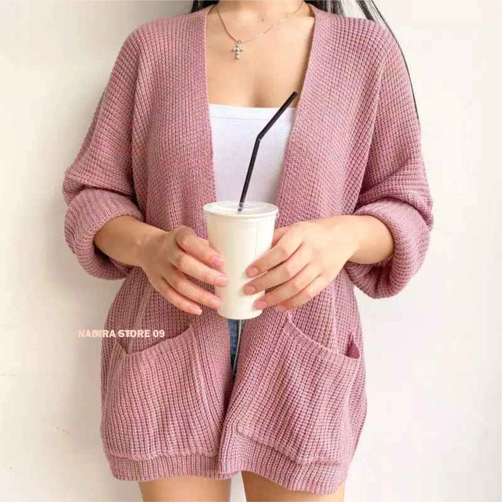 OVERSIZE LAVELLA CARDIGAN RAJUT WANITA TEBAL MURAH