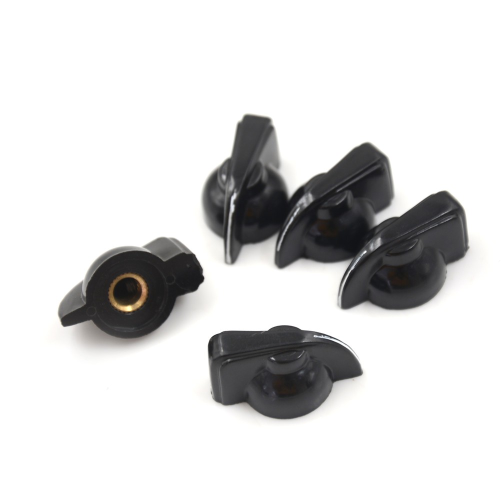 High cost performance 5Pcs 6mm Black Shaft Hole Dia bakelite Potentiometer Pot Pointer Knobs Caps