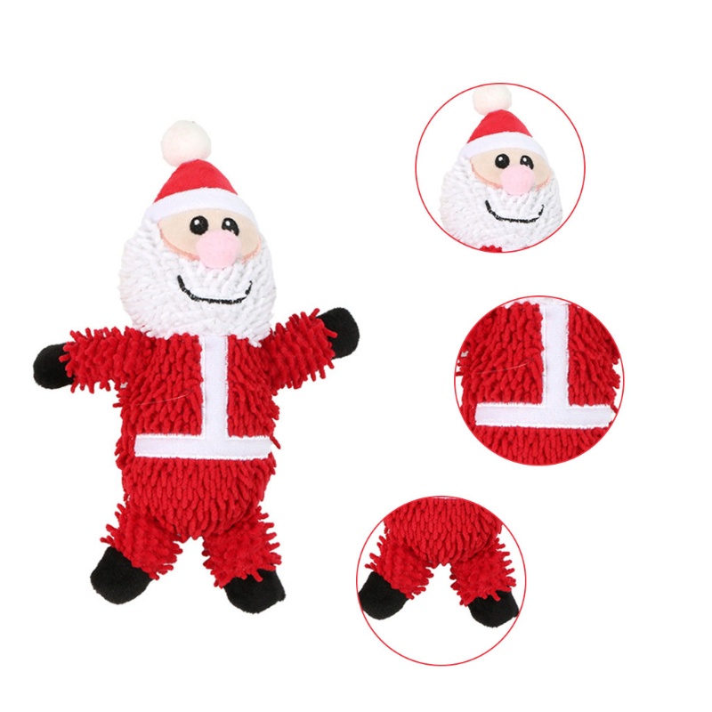 2pcs Mainan Kunyah Bentuk Santa Claus Bahan Plush Untuk Anjing