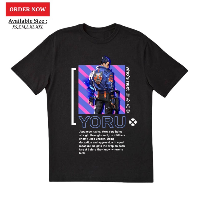 Kaos Game Agent Yoru Valorant Free Sablon Sticker ( custom by request ) / Kaos Custom / Kaos Pria