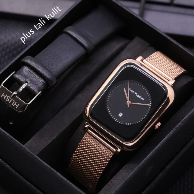 Jam Tangan Wanita Hush Puppies pasir magnet Bonus tali kulit bisa COD