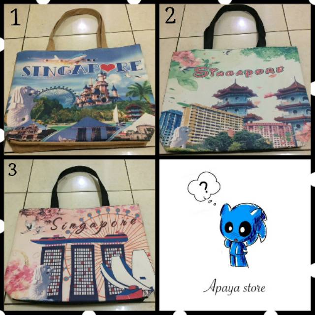Tas Oleh Oleh Singapore Printing - Tas tote bag singapore ORIGINAL