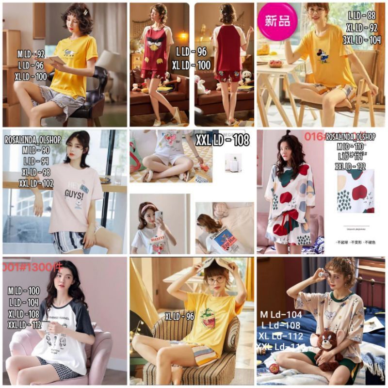 Piyama HP/CP Import /piyama import murah /baju tidur wanita kaos katun/baju tidur import C09-C4