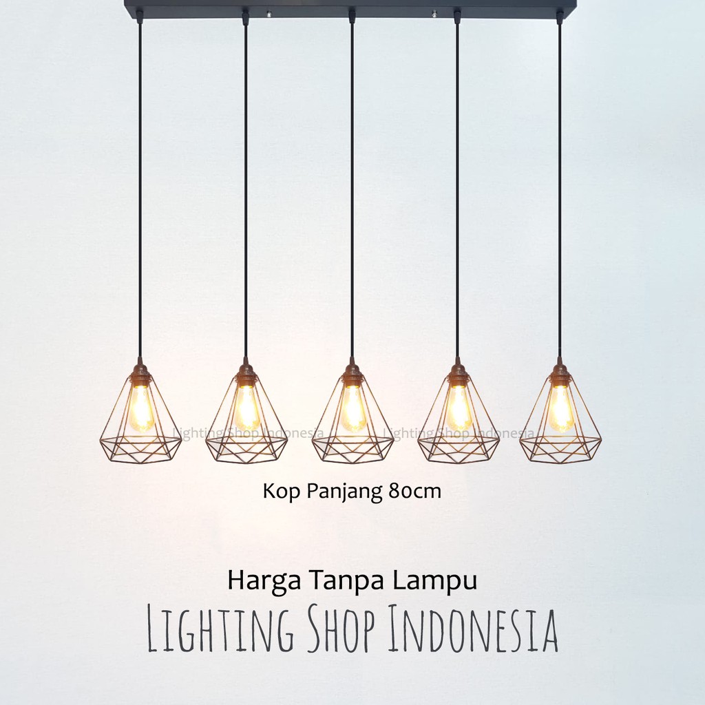 Lampu gantung panjang meja makan 5in1 minimalis