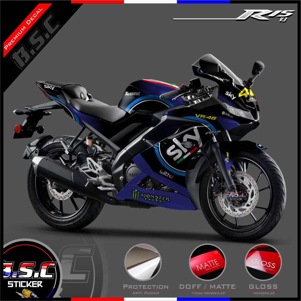 Sticker Decal R15 V3 LED Motif SKY Racing Team Livery