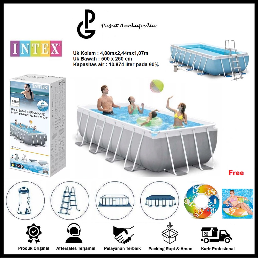 26792 Intex Kolam Renang Prism Frame Rectangular Pool - Intex 26792