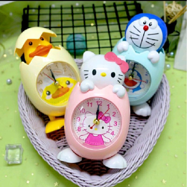 Jam Beker Jam Meja Jam telur Karakter Hello Kitty Doraemon