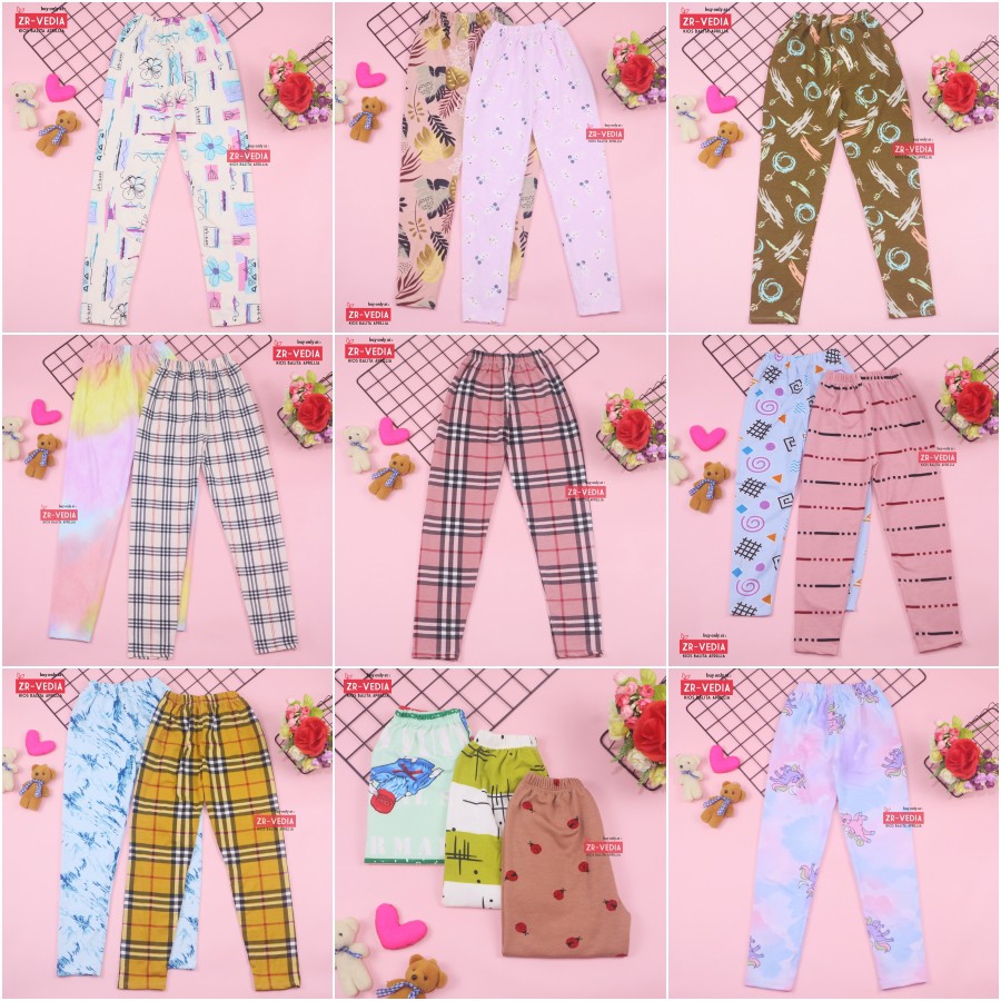 [IMPORT] Legging Nara uk 8-10 tahun / Leging Motif Celana Ketat Panjang Anak Perempuan Premium