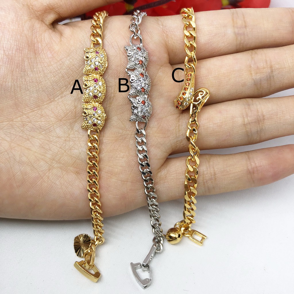 Gelang Anak Xuping Rantai Tebal Kitty Kucing Lonceng - BB131