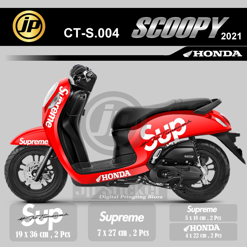 sticker cutting SUPREME , striping SUPREME semua tipe Scoopy dan Genio 04