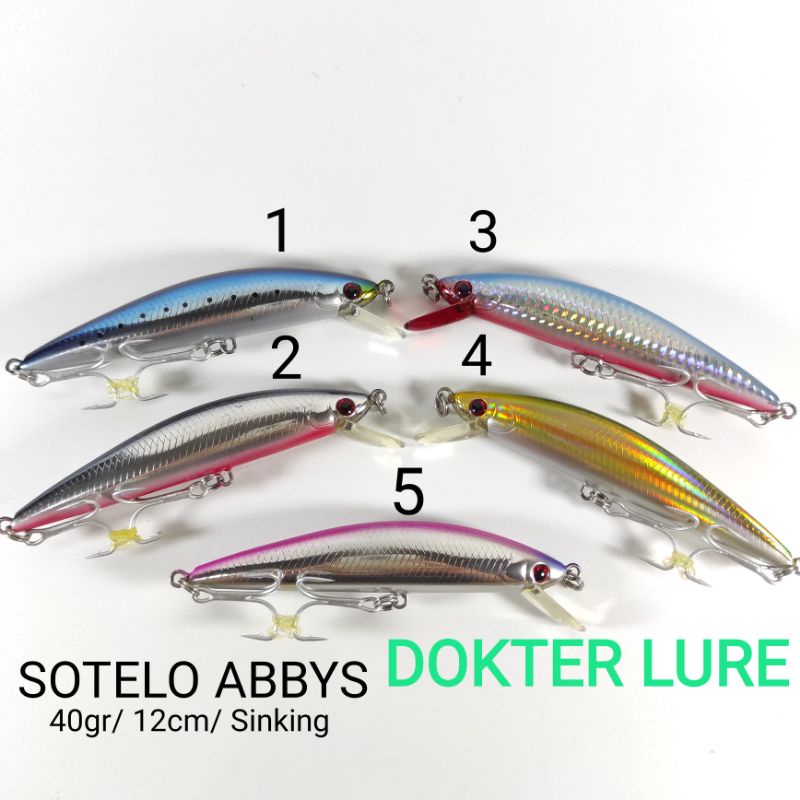 LURE Minnow SOTELO ABBYS 40gr 12cm Sinking Umpan Casting Laut