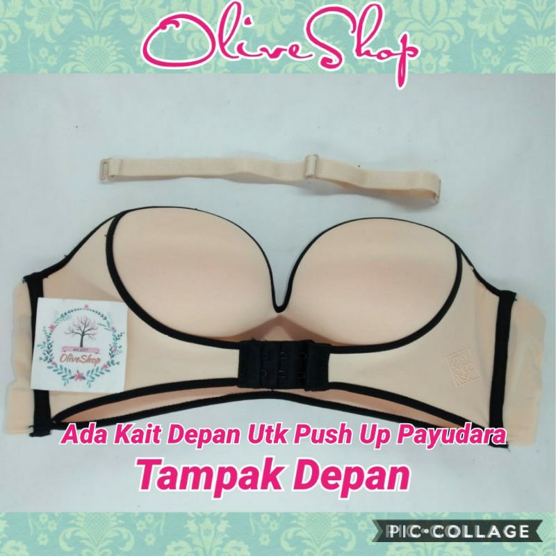 OliveShop ❤ Push Up Sugar Bra BH Bralette Lis Kait Depan Belakang Tanpa Tali