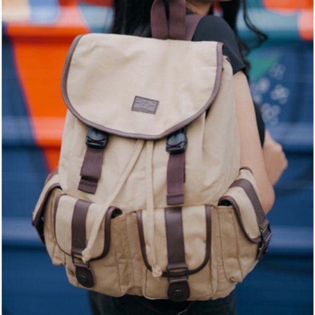 gh.bag Tas Ransel Wanita New Stylish Backpack Kanvas Ransel Jalan Jalan Tas Kuliah Wanita