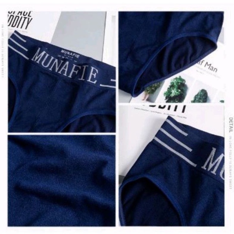 CELANA DALAM BOXER MUNAFIE Pria Men Underwear CD Import Brief Katun Sempak Kolor Warna