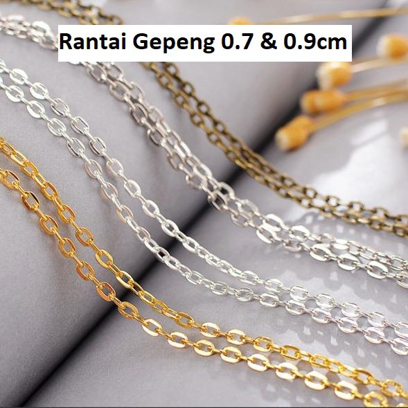 Rantai Miring, Gepeng Kalungan 50cm &amp; 60cm Harga/1 Kalung