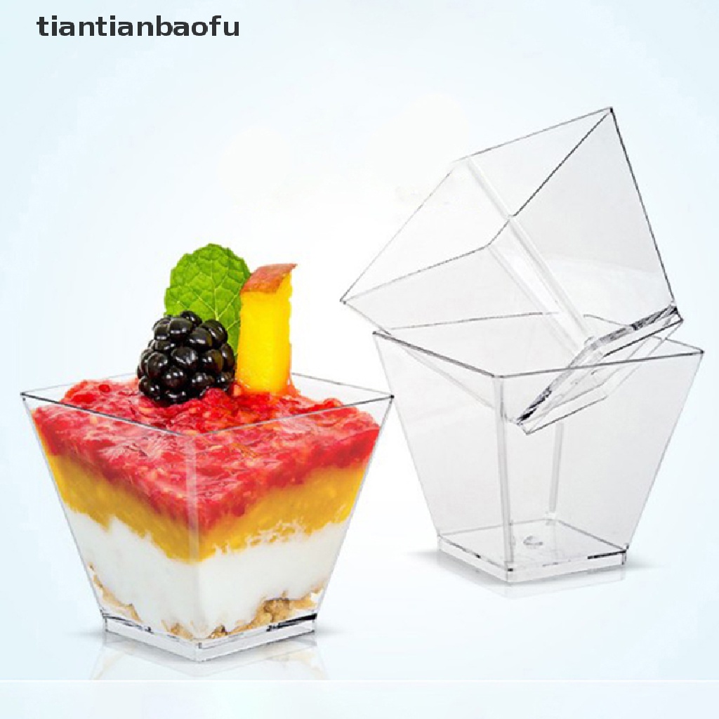 [tiantianbaofu] 25pcs 60ML Disposable Dessert Cup Plastic Dessert Ice Cream Cup Party Supplied Boutique