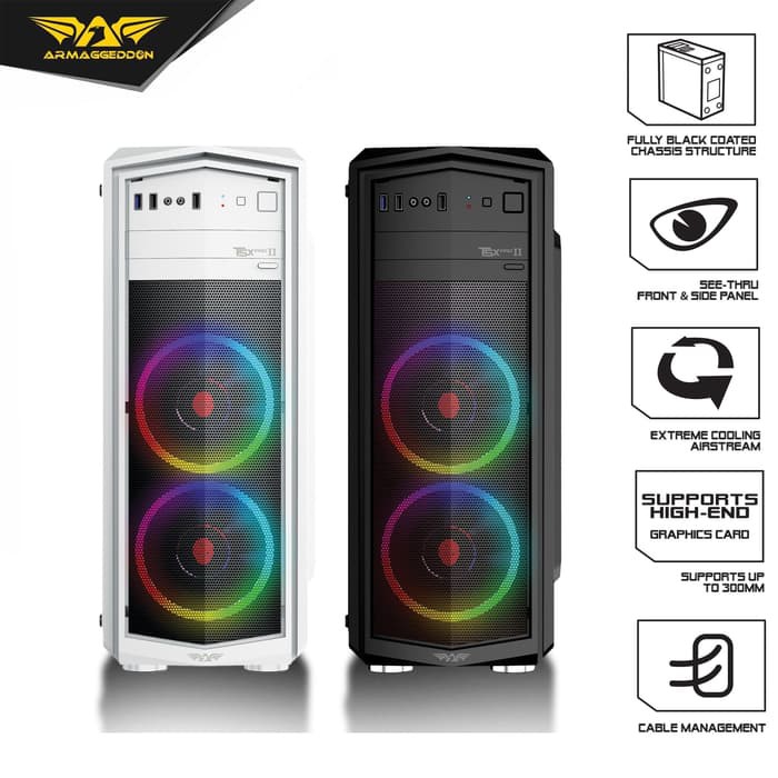 Armaggeddon T5X Pro II Casing PC Gaming Case Full ATX
