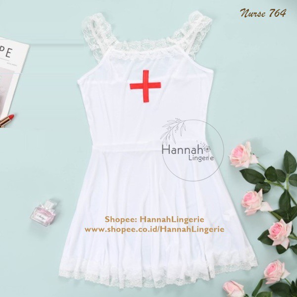 M L XL XXL XXXL Premium Hannah Lingerie Original Lingerie Nurse Kostum Costume Suster BigSize 764