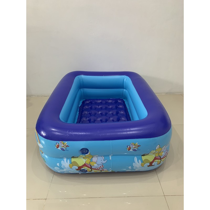 FREE POMPA MANUAL !!! KOLAM RENANG ANAK BENTUK PETAK BAHAN PVC KARET TEBAL UKURAN 110 X 85 X 30CM