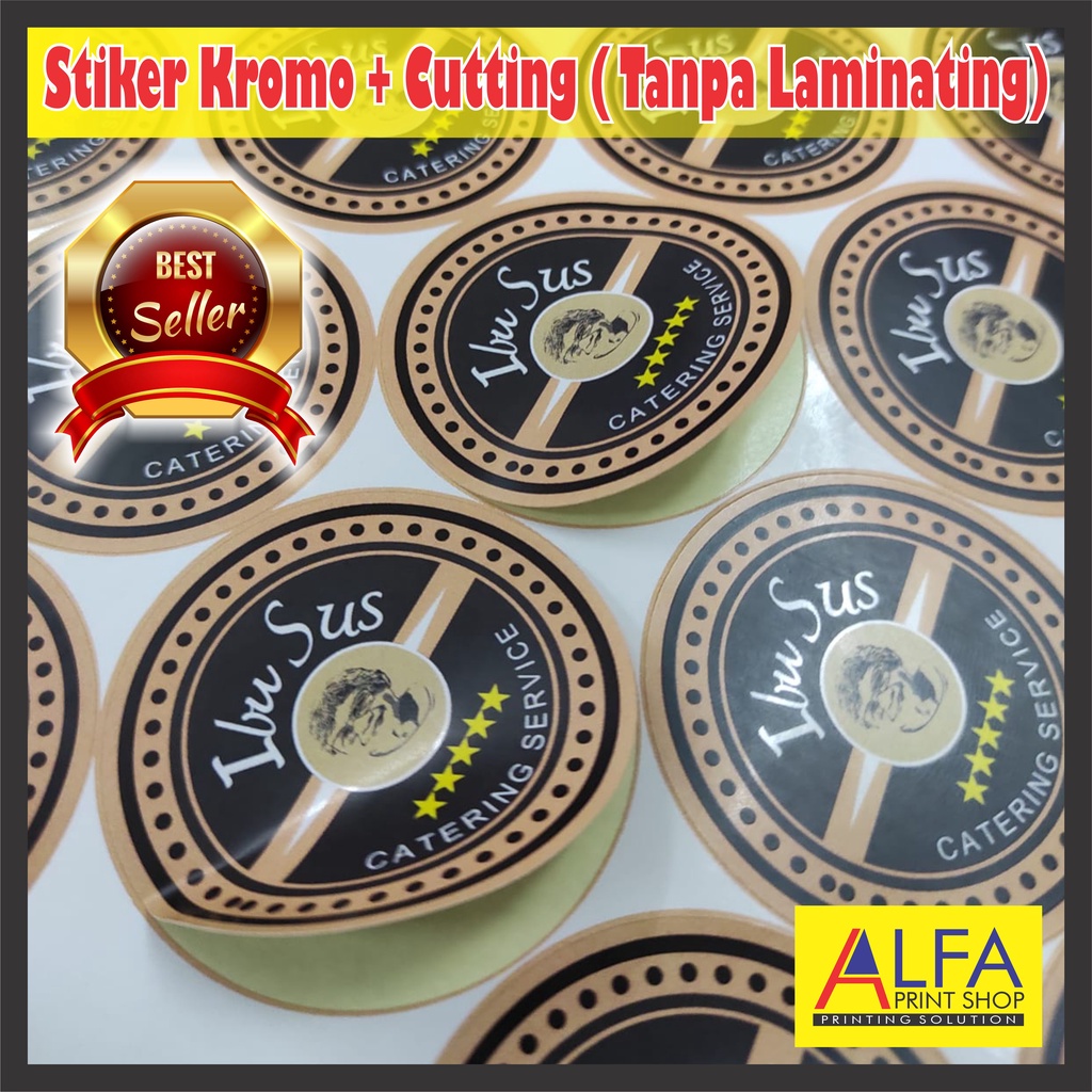 

CETAK STIKER KROMO A3 - LABEL KEMASAN - LOGO + TERMASUK CUTTING POLA (TANPA LAMINATING)